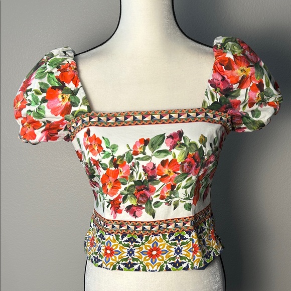 Antonio Melani Floral Crop Top (Size 6) - Picture 1 of 6